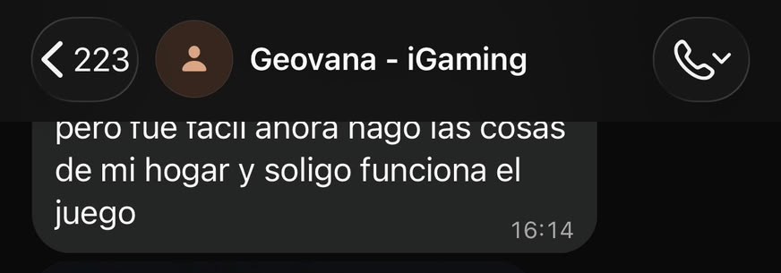 Mensaje de Geovana